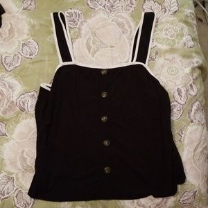 Black and White button tank